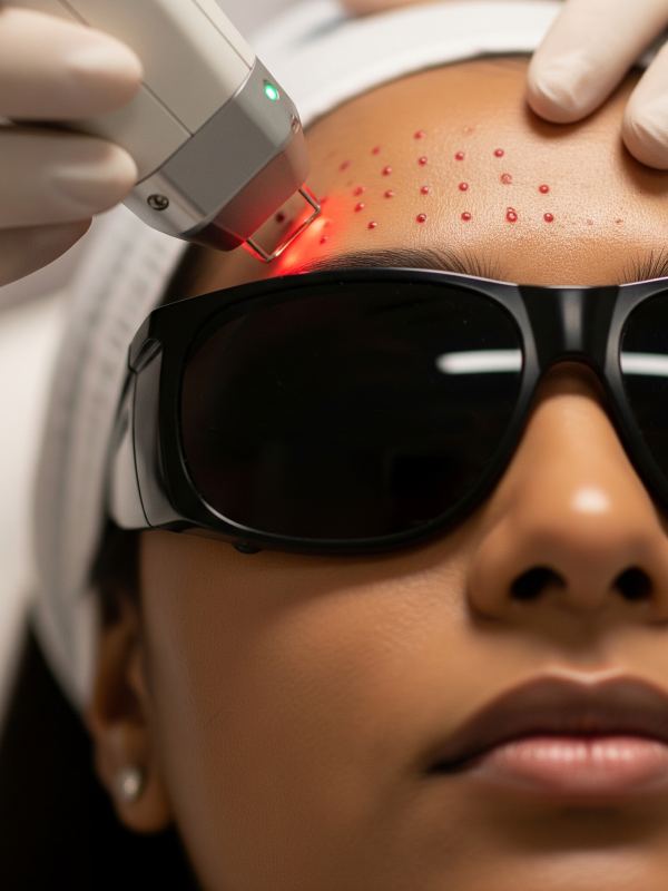 co2 laser treatment on face